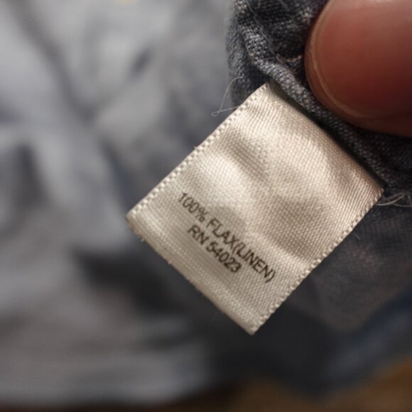 Banana Republic Linen Button-Down Shirt Men’s Large Light Blue Casual Summer - Picture 7 of 8